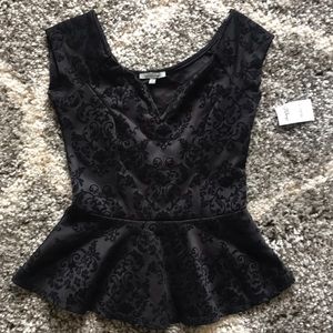 Black peplum top
